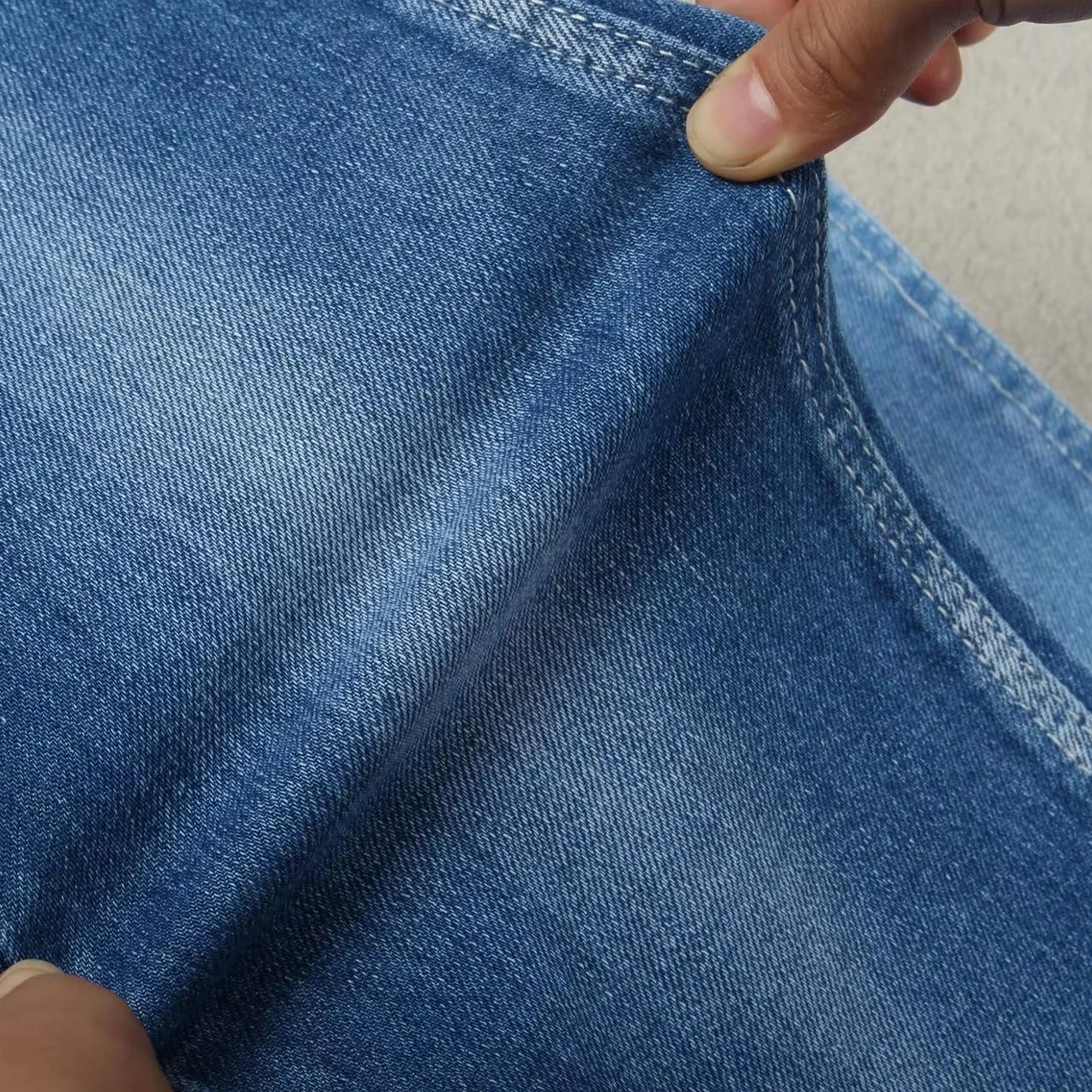 Sustainability recycled polyester plastic bottle repreve stretch denim fabric for jeans