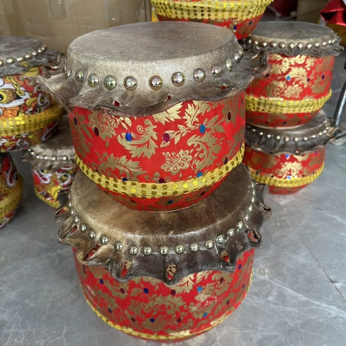 Традиционный Фошань Лев танцевальный барабан Wusuh Kungfu большой