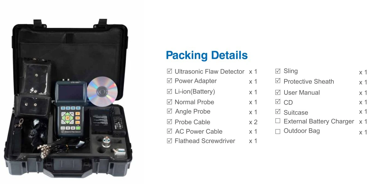 Portable Light-weigh Digital Ultrasonic Flaw Detector Industrial Leveled TFT display