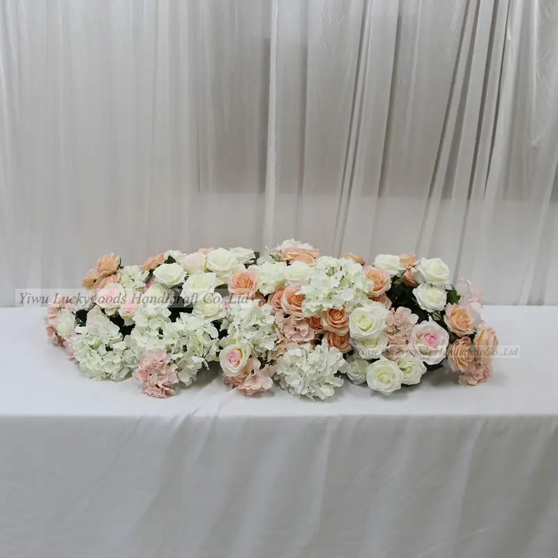LFB1305 белая розовая романтичная цветочная гирлянда, Настольная дорожка для свадебного украшения