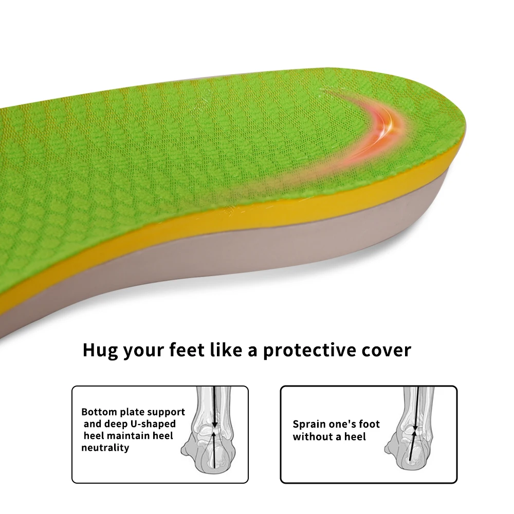 Sports Arch Support Kids Insole Orthopedic Massaging Foam for Comfortable Running Fits Shoes with PU Material