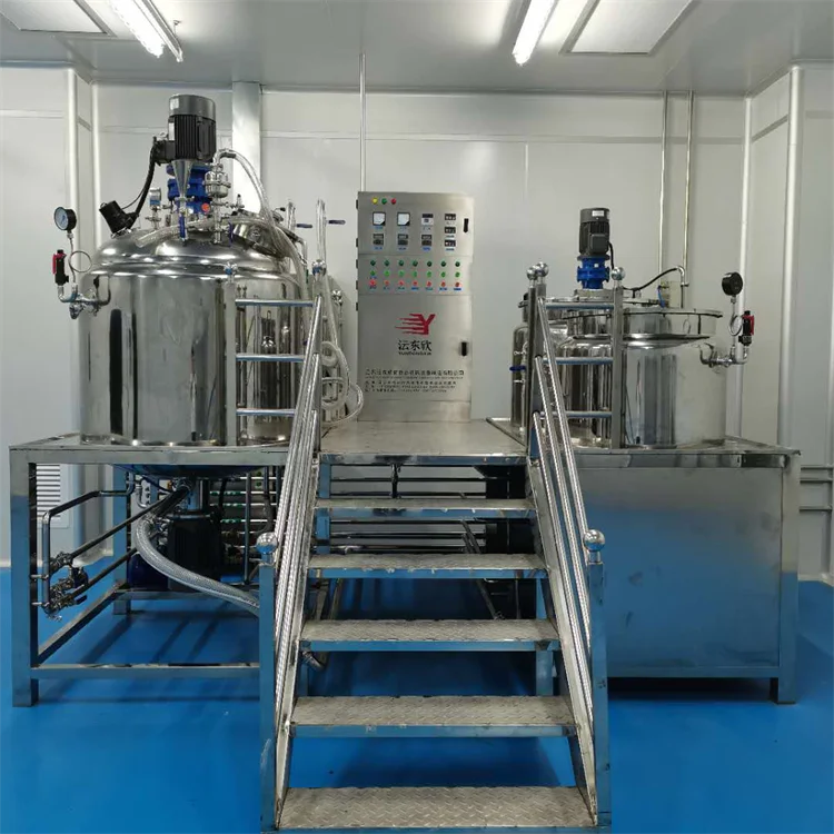2000L chemical production equipment dedicated to cosmetic creams and ointmentsvacuum homogenizing emulsifier