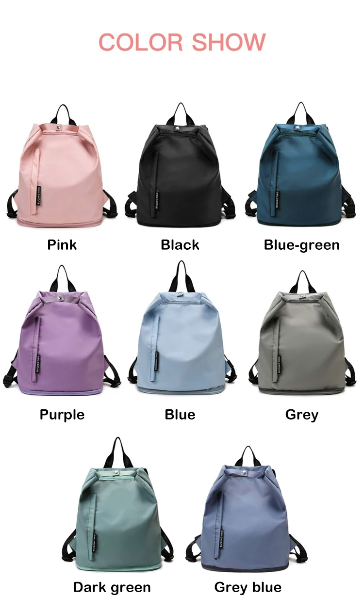 Factory Wholesale Sport Bag Waterproof Pink Fitness Sport Gym Shoes Compartment Duffel Travel Bag Drawstring Customized Logo