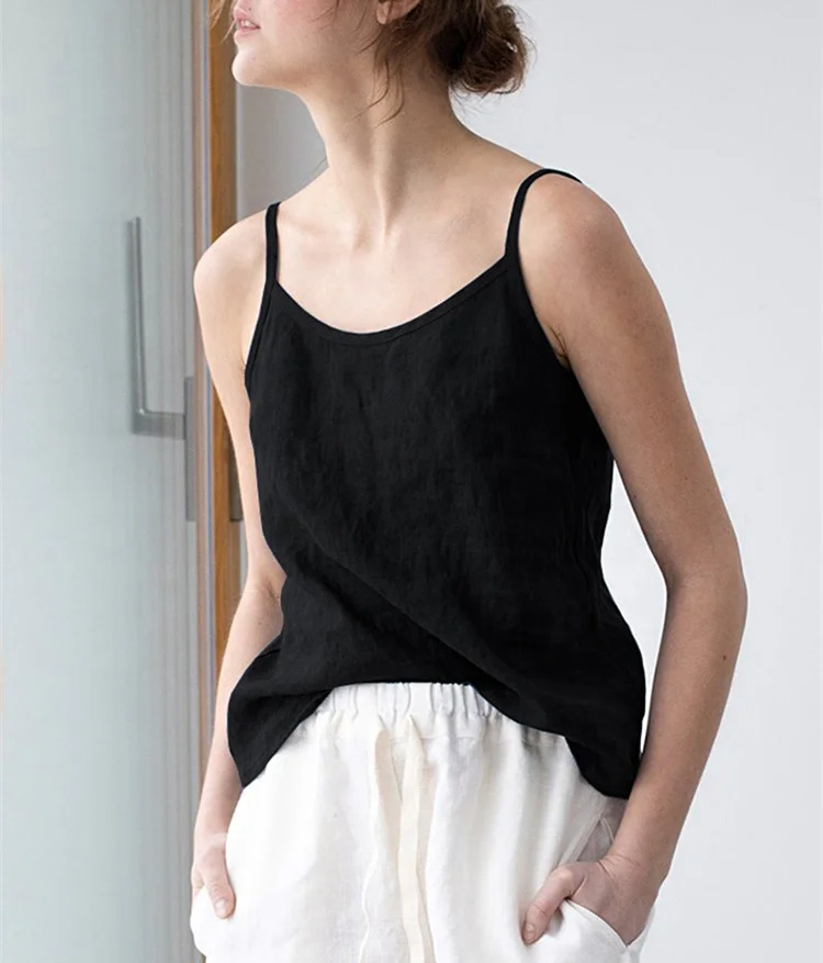 Sustainable 100% Linen Camisoles and Tank-Tops Cute Summer Tops for Women