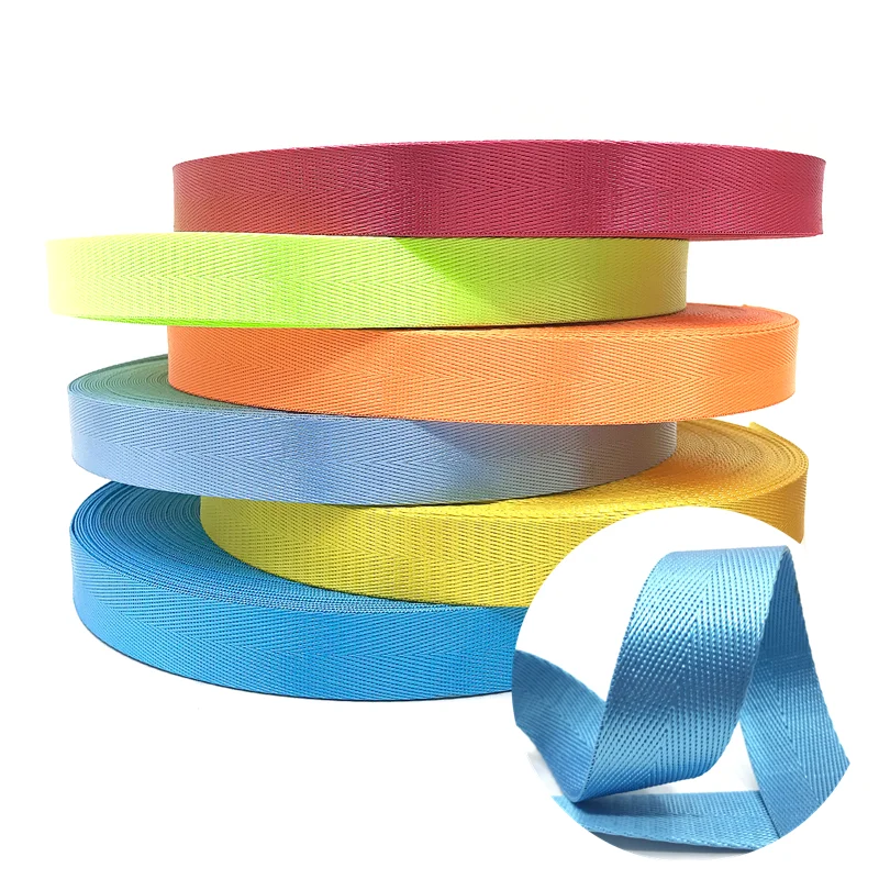 37 years Factory Sell 20/25/32/38/50mm herringbone webbing straps woven webbing polyester nylon webbing for belt custom belt