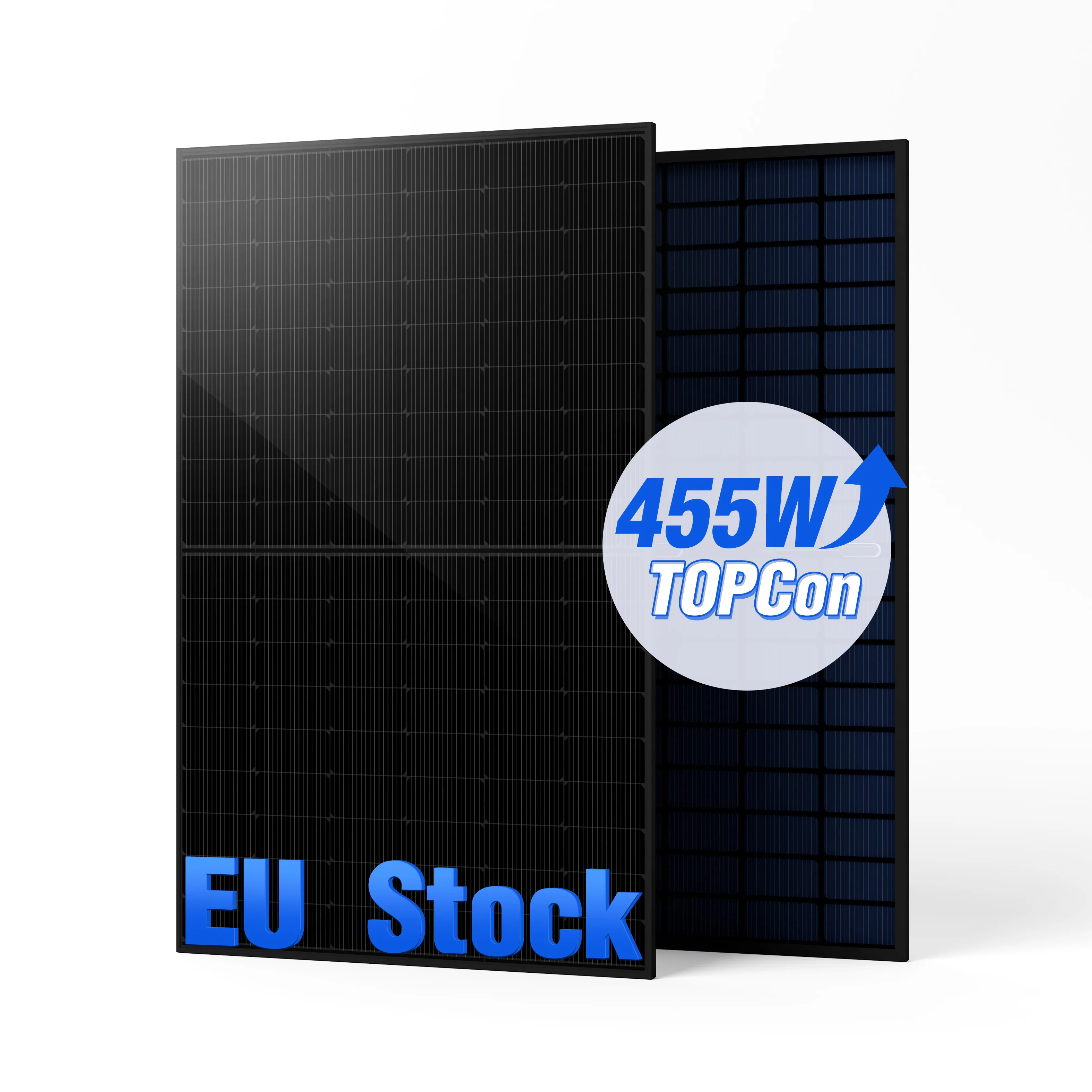 Sunket Eu Warehouse Inventory Mono Half Cell 430w 440w 455w Bifacial Double Glass Full Black High PV Efficiency Module