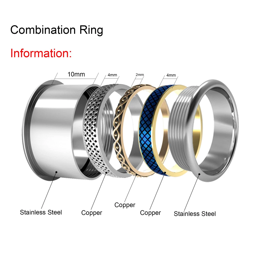
Cremo Titanium Rings Set Women Stackable Interchangeable Wedding Band Arctic Symphony Meditation Base Ring Anillos Mujer 