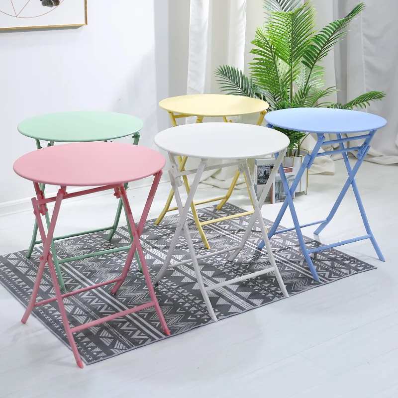 Cheap Garden Tiny Space Iron Portable Folding Balcony Outdoor Table And 2 Chairs Set