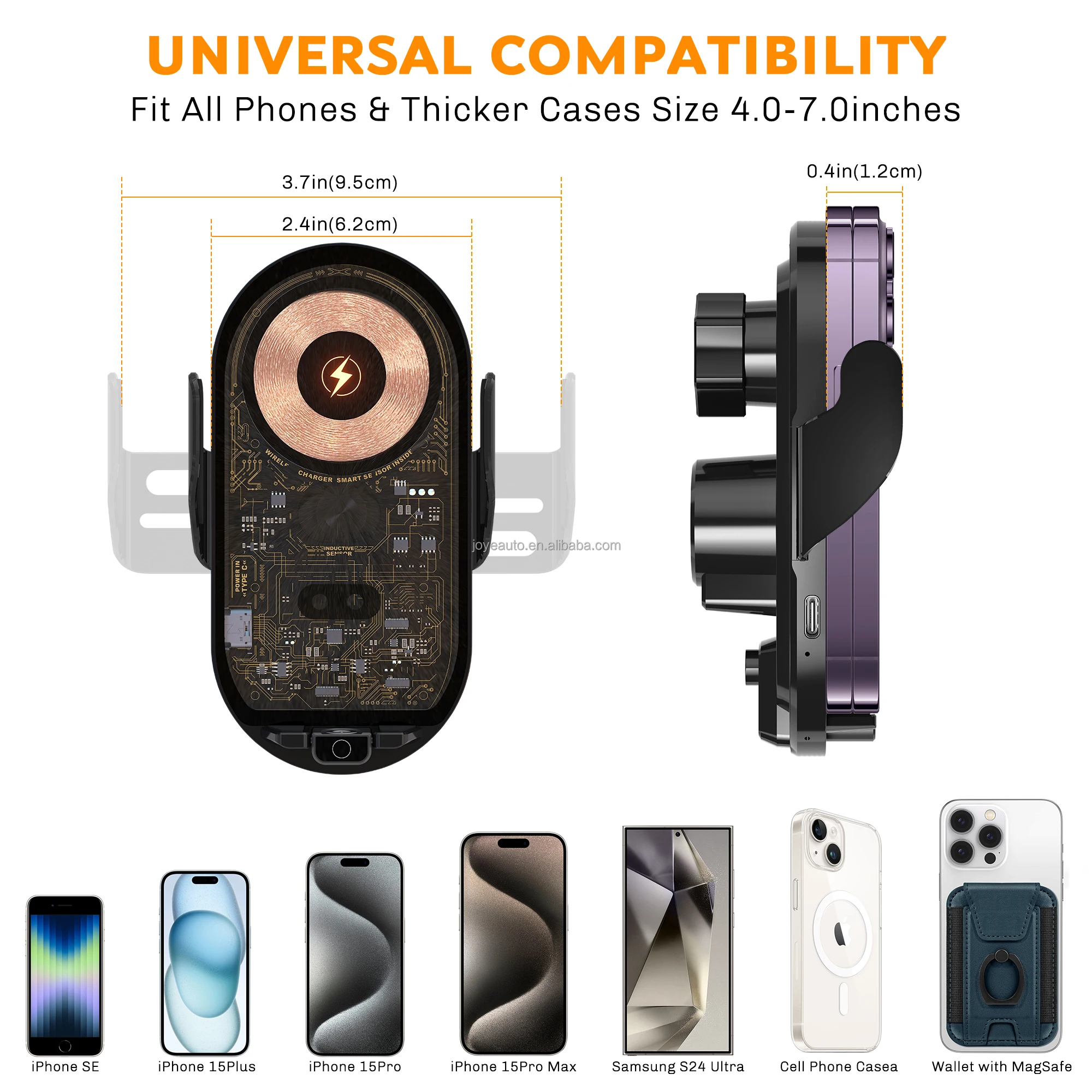 New fast charging 80w car stand Automatic sensor portable phone wireless charger car stand