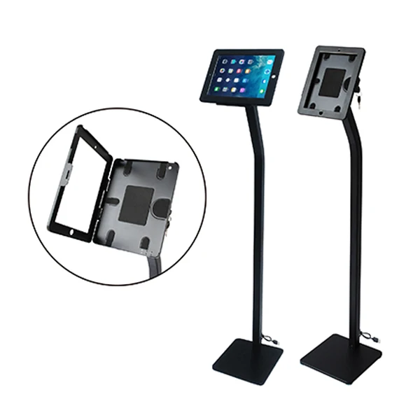 Holder Compatible for iPad 2/ 3/ 4, Aluminum Holder and Tube, Iron Base Floor Standing Type
