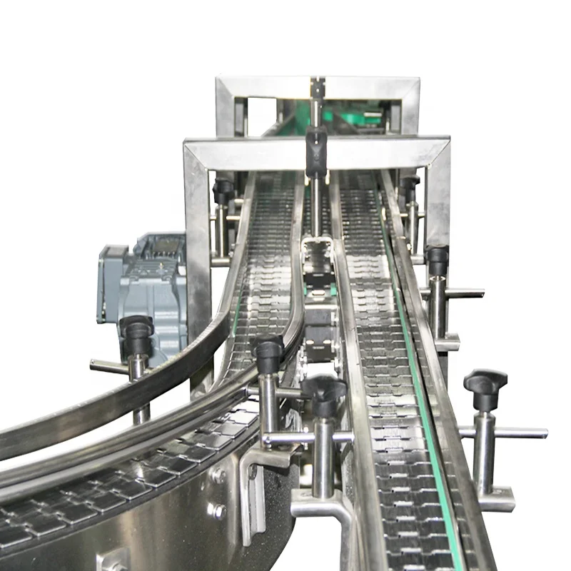 SS Chain Conveyor heavy duty table top Stainless steel 304 Chain Conveyor system for glass bottles