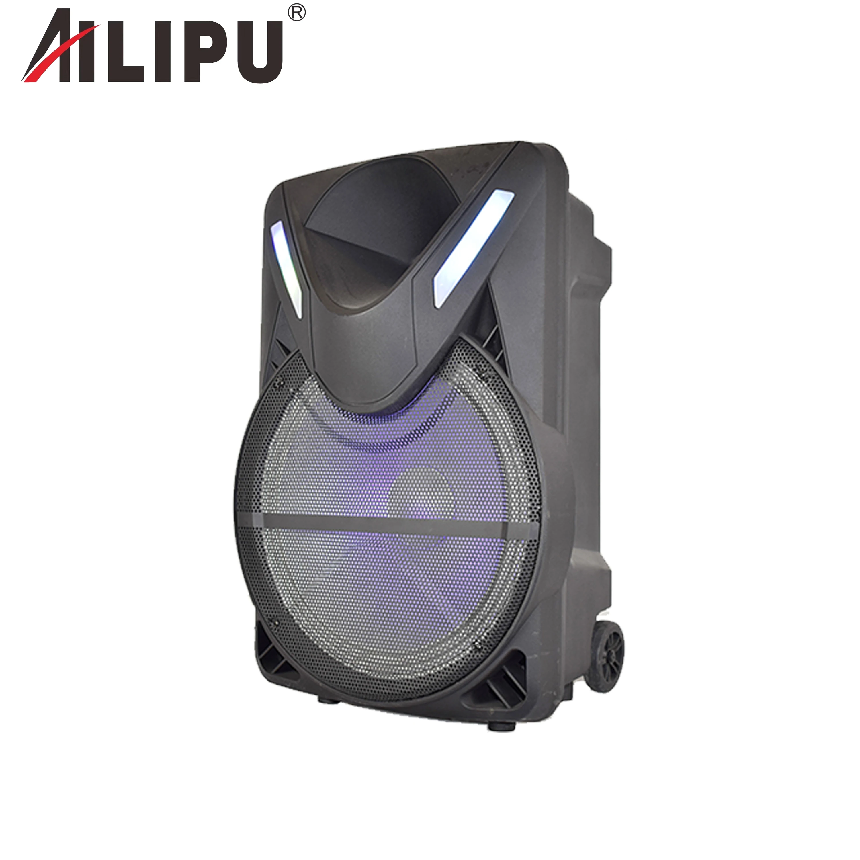 AILIPU 15 inch outdoor karaoke fashion party box loudest BT high quality audio music player portable trolley speaker