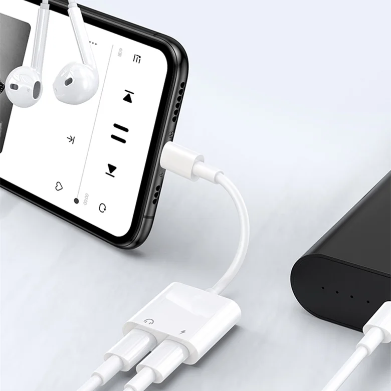 Переходник-разветвитель с двумя разъемами Lightning, для зарядки музыки, телефонных звонков