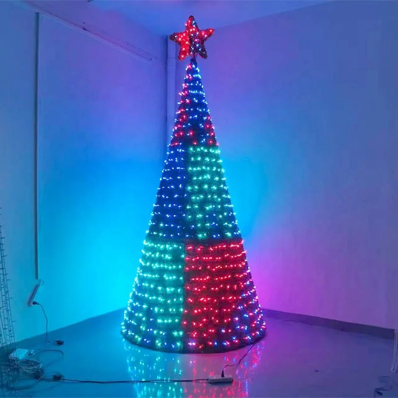 Custom Size 10ft 13ft 16ft 20ft 30ft 50ft Led Program 3D giant Outdoor Christmas Tree Motif  Light with LED Lights Customized