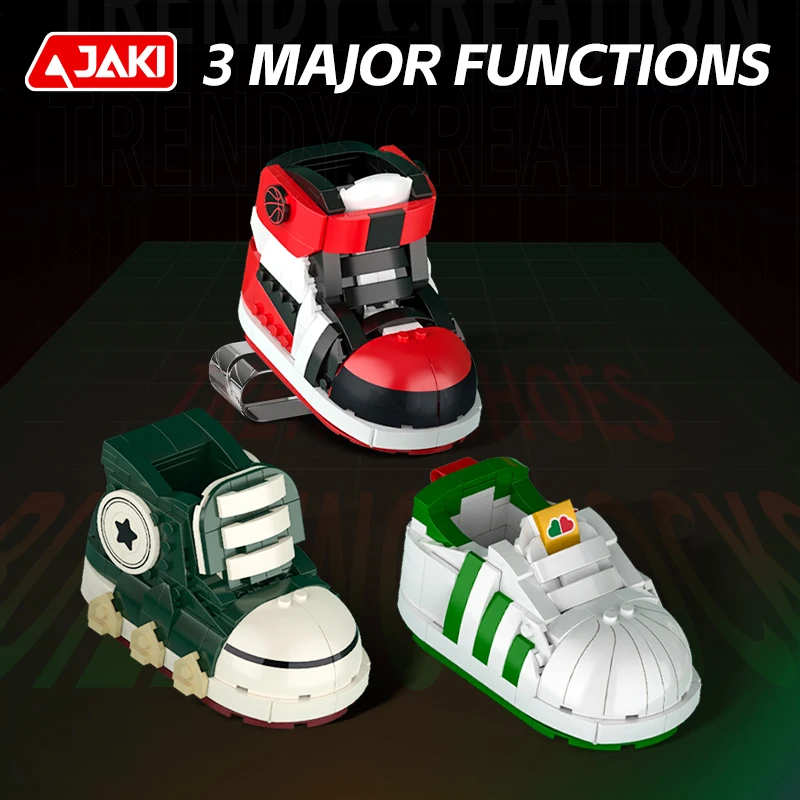 JAKI Kids block toys STEM items Basketball shoes style DIY Sports shoes Building Blocks Toy Sets for Boys