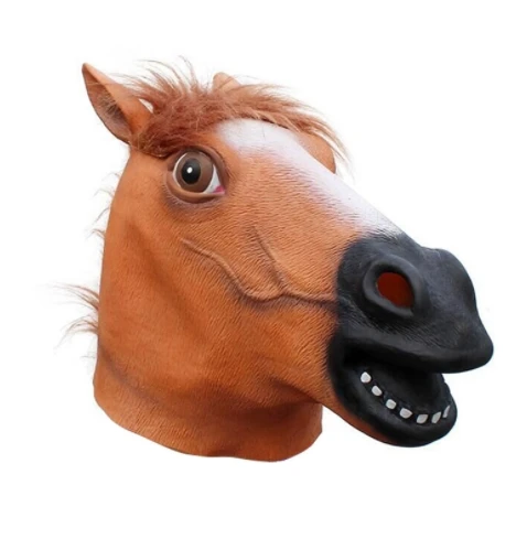 New Halloween Party Supplies Animal Horse Head Mask Head Cover Latex Mask