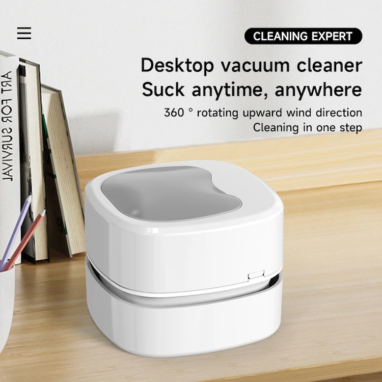 2024 Mini Window Tabletop Car Vacuum Cleaner Portable USB Rechargeable Rubber Confetti Dust Sweeper for Student