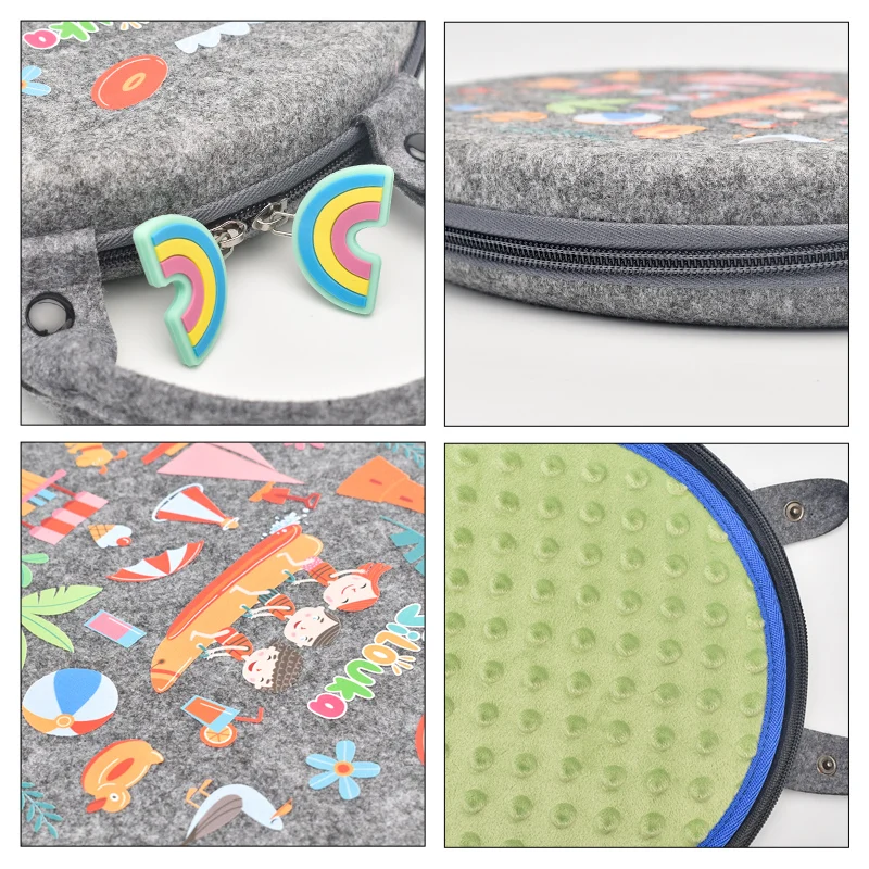 Montessori Basic Skills Activity Toys Board Toddlers Early Education Baby Felt Busy Board Bag Multi Activities Felt Busy Books