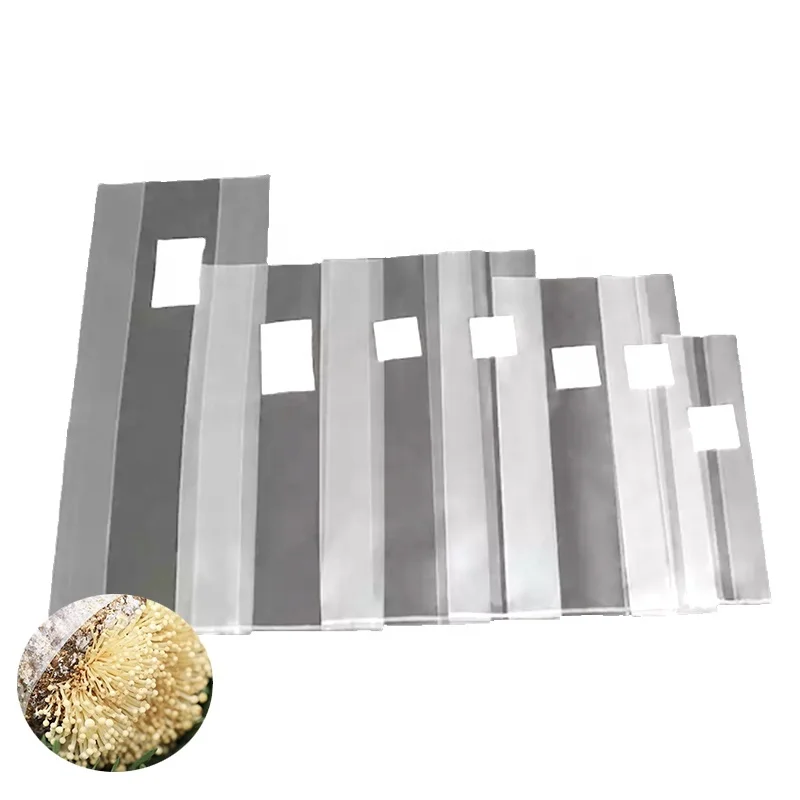 Factory Hot Sale Autoclavable Gusseted High Temperature Resistant PP Mushroom Grow Bags Filter Patch 10 x 5.5 x Custom Planting