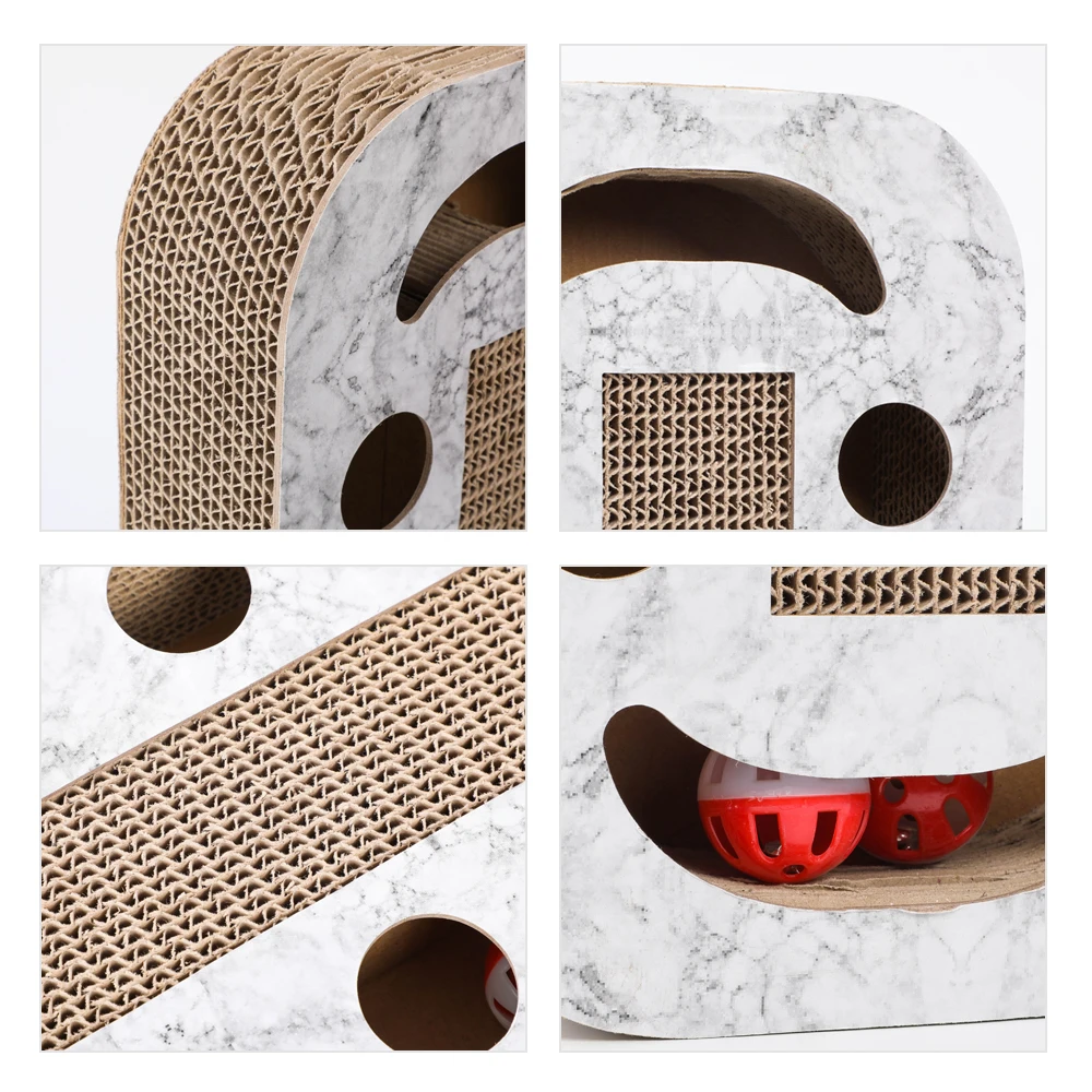 Corrugated Cardboard Cat Scratcher Toy Cat Playing Cat Tunnel Toy Pet Interactive Toy Ball