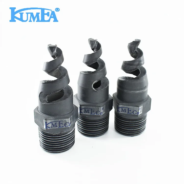KUMEA For USA brand PP spiral nozzle Industrial spray head waste gas scrubber plastic nozzle