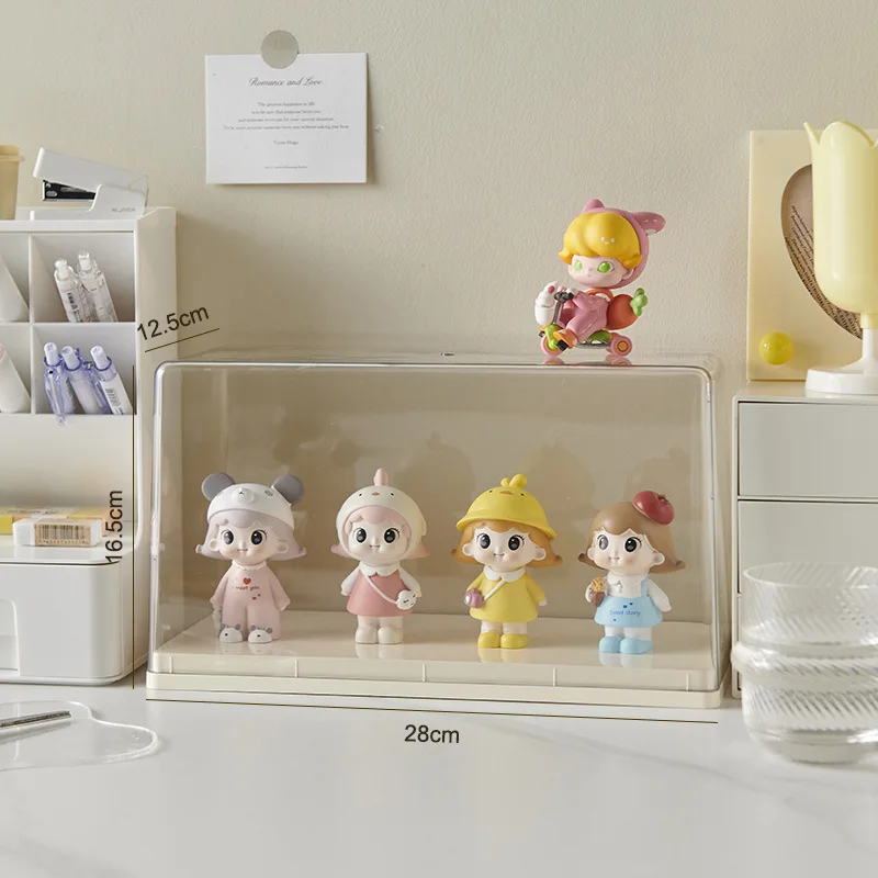 Plastic Figure Storage Box Toys Pop Figures Display Case Spinning Display Stand Makeup Organizer