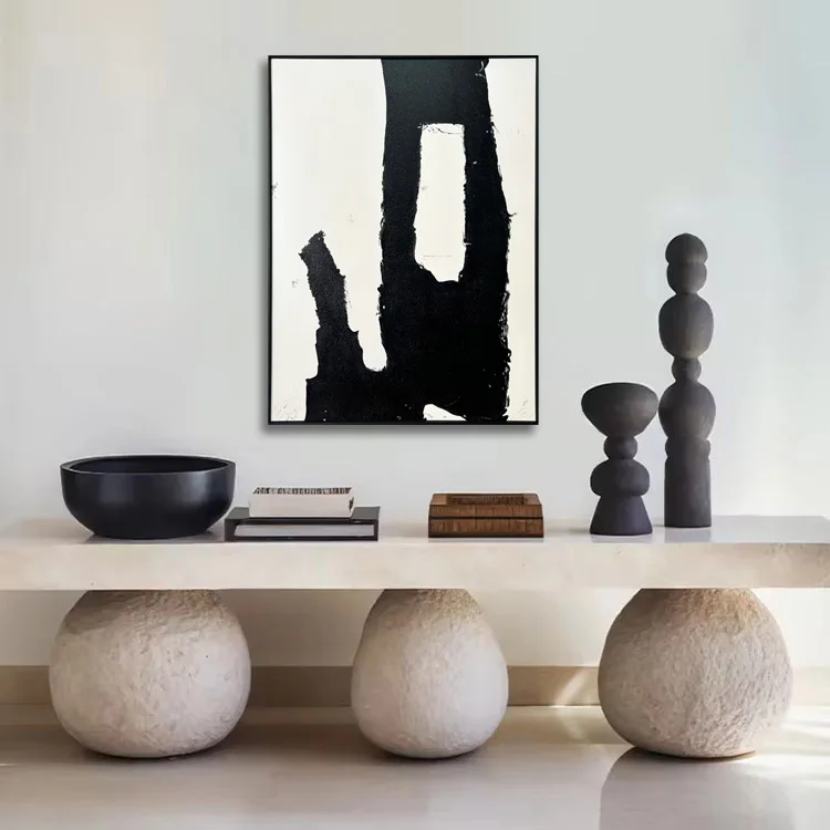 Abstract Wall Art Canvas Decor Minimalism Abstract Art Paintings for Living Room Black and Grey Fantasy Graffiti Pictures
