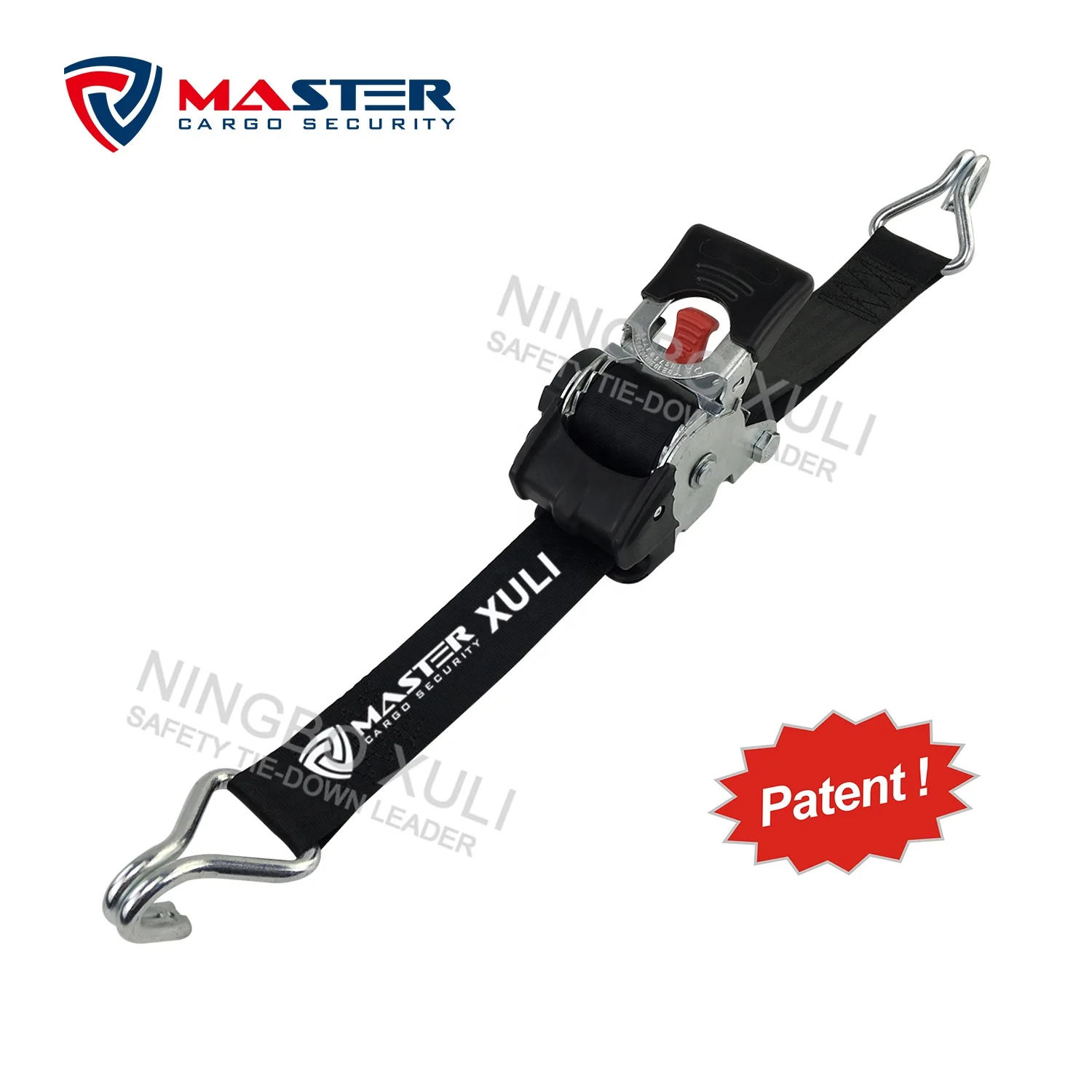 50mm 1500kg automatic lashing belt retractable ratchet ti down strap with doule J hook