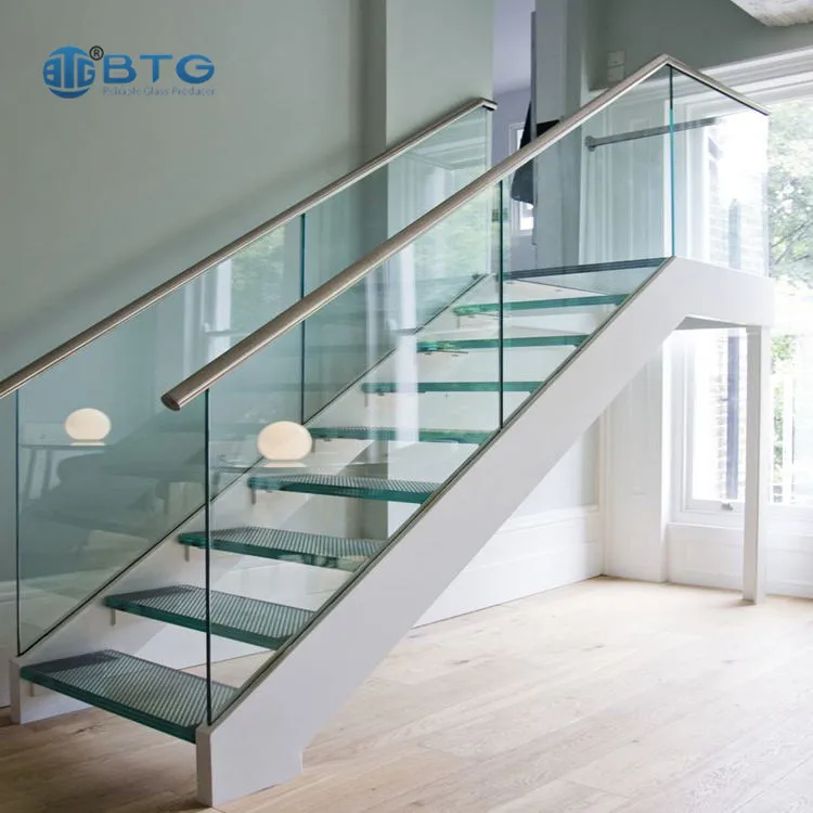 Высококачественное прозрачное закаленное лестничное стекло BTG для балюстрады 10 мм 12 заводская