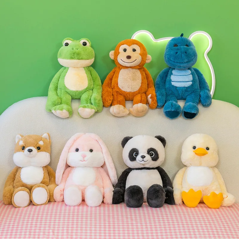 Hide-And-Seek Plush Toys Cute Shy Dolls Panda Frog Dog Duck Monkey Rabbit Dinosaur Plush Toys Animal Bed Sleeping Pillow Home