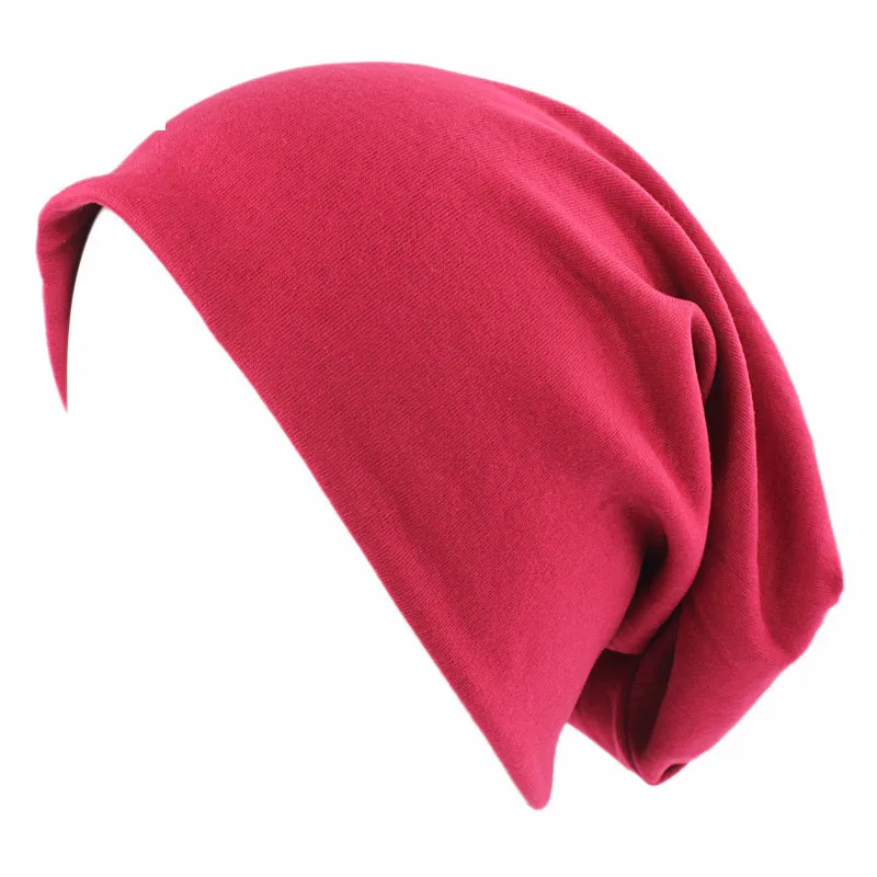 Factory Custom Solid Color Skull Beanies Head Cover Cap Cashmere Double Layer Fabric Caps Turban Bonnet Hat TTM-33