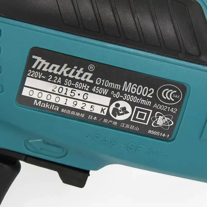 Оригинальная электрическая дрель Makita M6002B 450 Вт Мощный БЕСКЛЮЧЕВОЙ сверлильный патрон домашняя многофункциональная ручная с контролем скорости