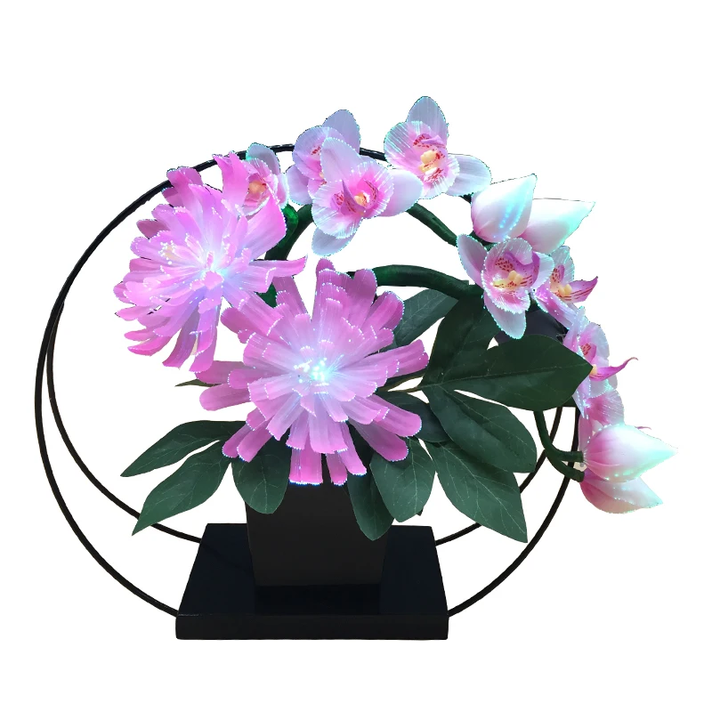 Newest 2022 Indoor Decoration Led Fiber Optic Artificial Flower Orchid with lighting