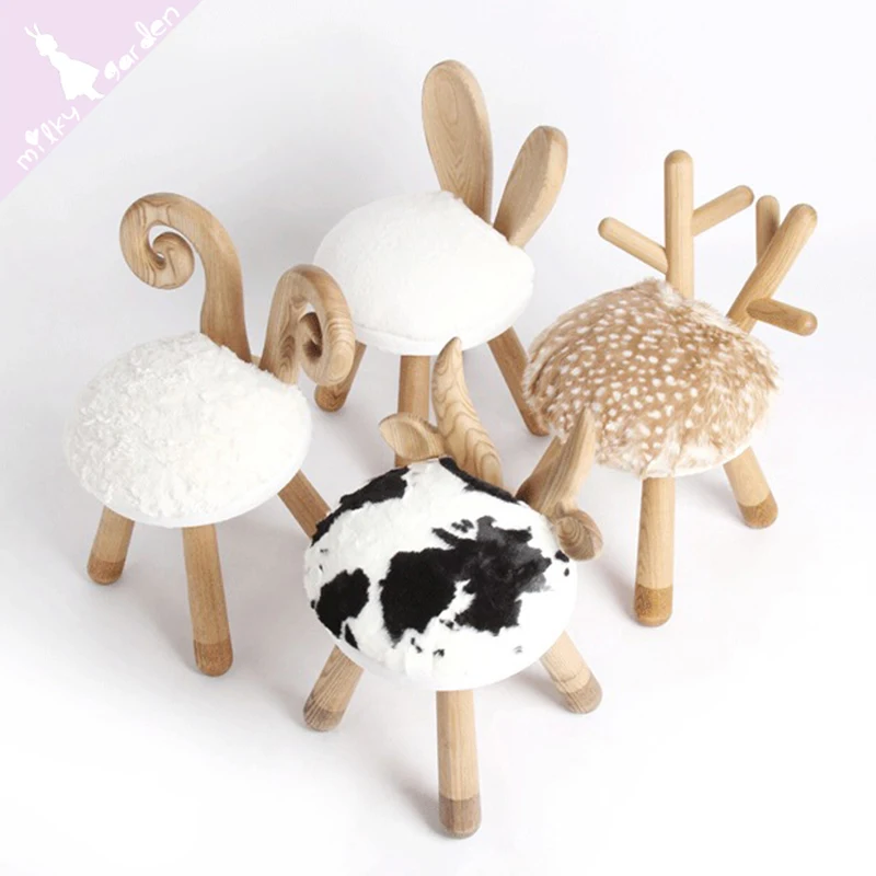 Easy assembly ottoman animal stools Plush Doll Footstool Reward stationery Plush Doll rabbit shape dildo