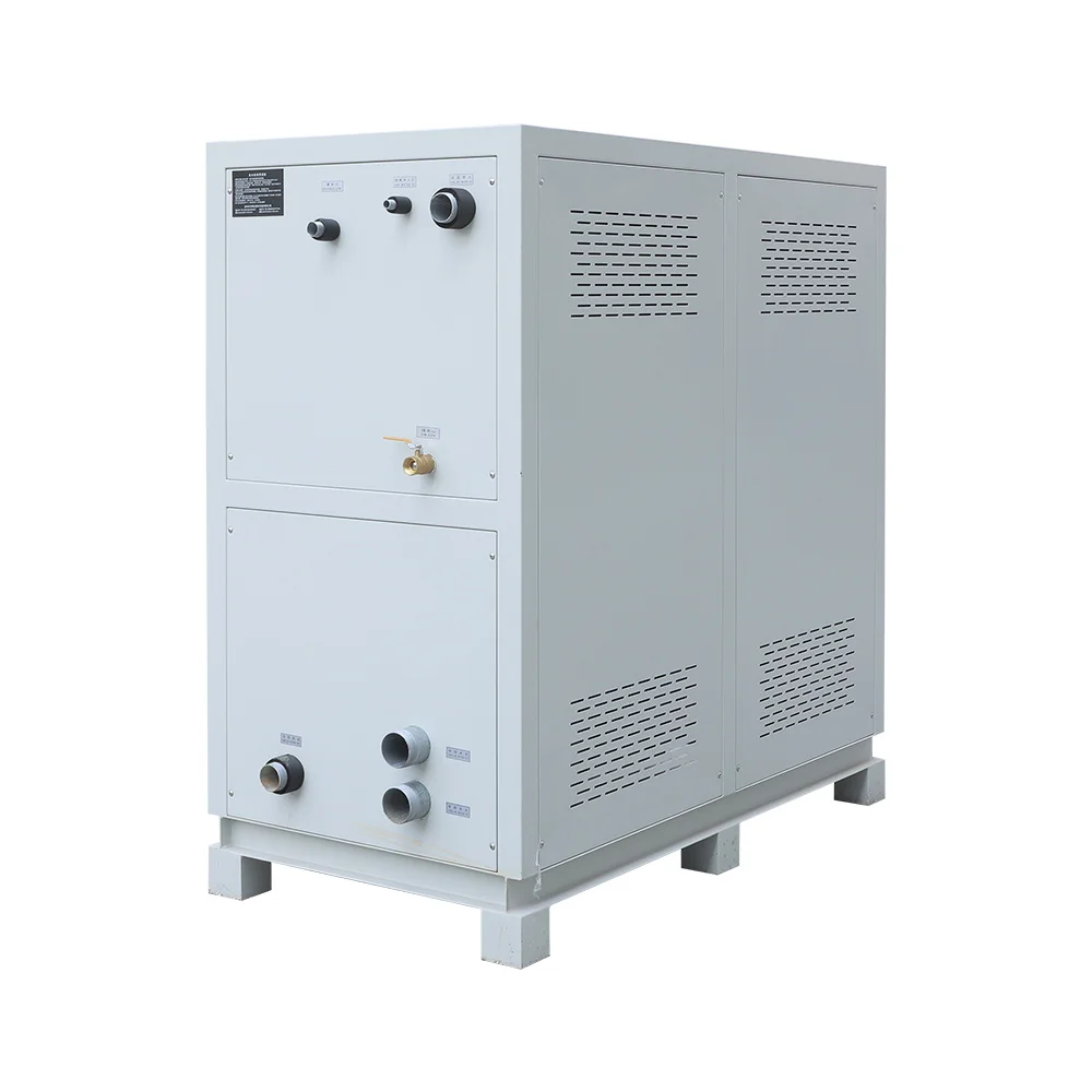 50KW 15hp Industrial Water Cooled Scroll Water Chiller for Plastic Industry Shell and Tube Tank with Copper Coil Hermetic Scroll