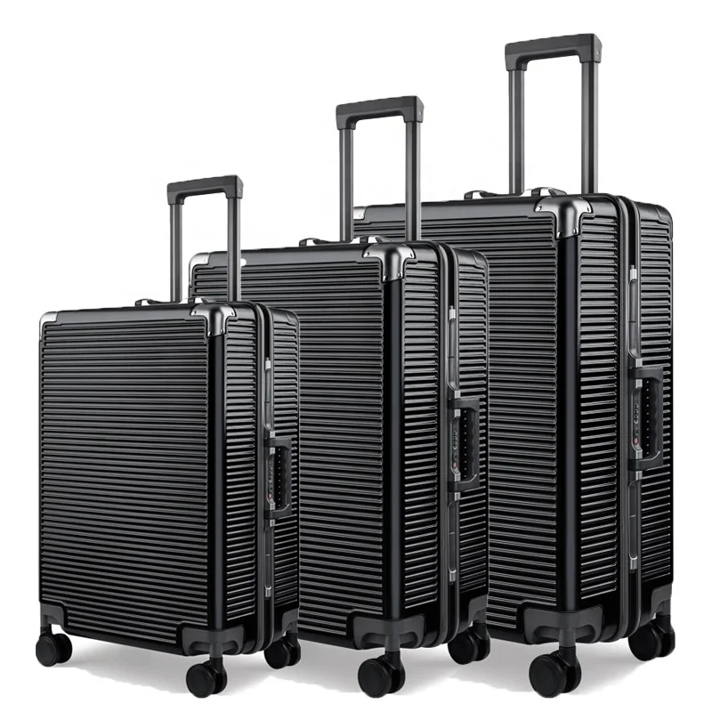 
Dongguan factory aluminum metal frame suitcase 20 Suitcase Sets 100% Aluminum Alloy Luggage Carry-on Travel Luggage 