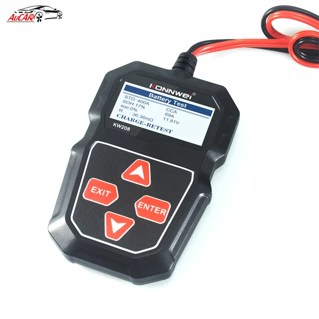 AuCAR Tester Battery 12V Battery Tools KW605 Car Batery Tester For Auto 100 to 2000CCA Cranking Charging Circuit