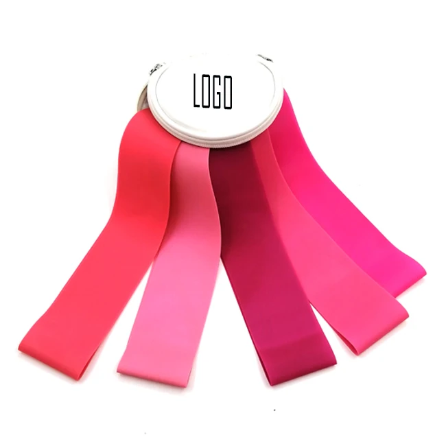 coustom logo size home workout sets sport product yoga body fitness Resistance Exercise pink natural layered latex bands
