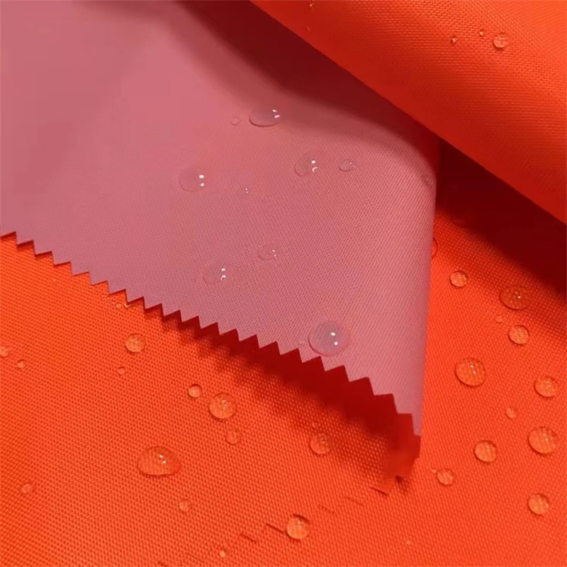 300d Elastic Oxford Cloth Fluorescent Yellow Orange Waterproof Breathable White Fabric For Raincoat Jacket Rescue Suit