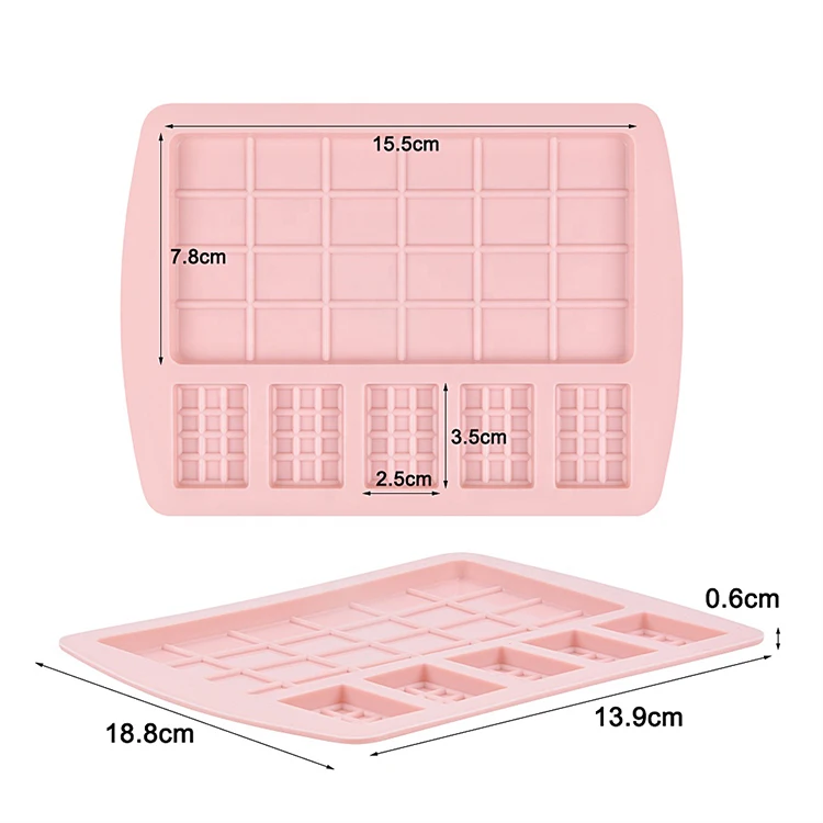 Silicone Mold 24 Even Chocolate Mold Fondant Molds DIY Candy Bar Mould Cake Decoration Tools Kitchen Baking Accessories