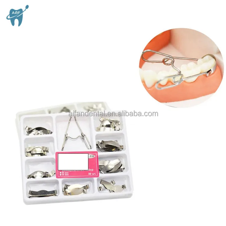 Hot Selling Dentanl Saddle Metal Matrices Universal Kit Dental Saddle Contoured Metal Russian Band