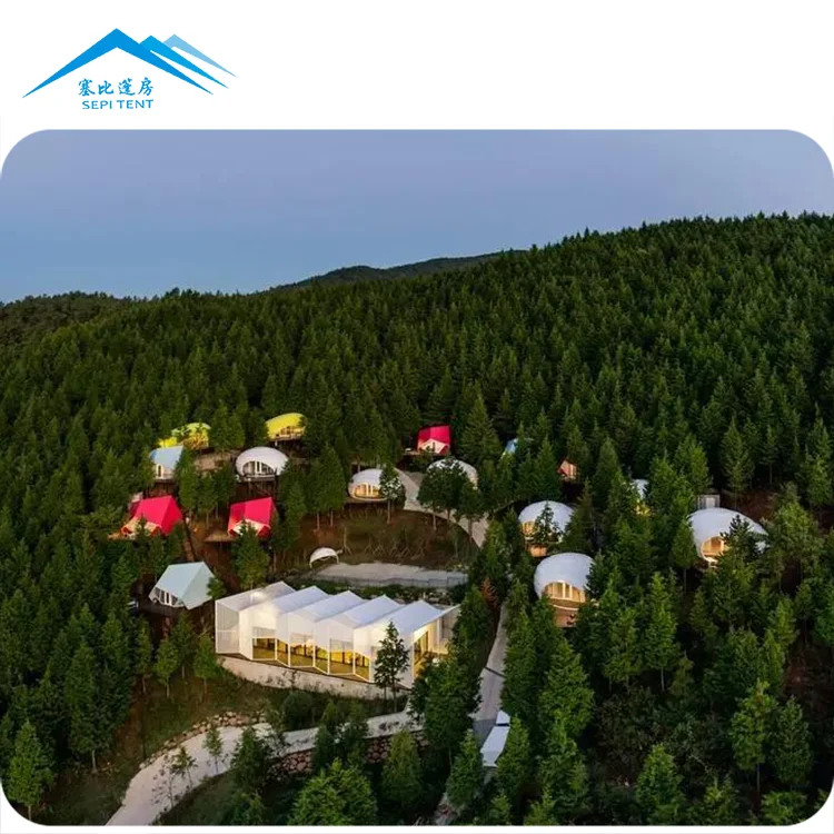 New arrival fluorescent house hotel tent for sales outdoor 5 stars glamping tent container house prefab houses