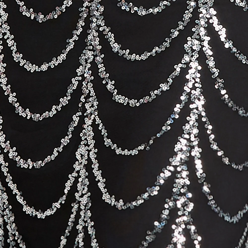 Spring/Summer New Slim Banquet Fishtail Skirt Elegant Party Sequin Long Sleeve Round Neck Evening Dress Large Size dress