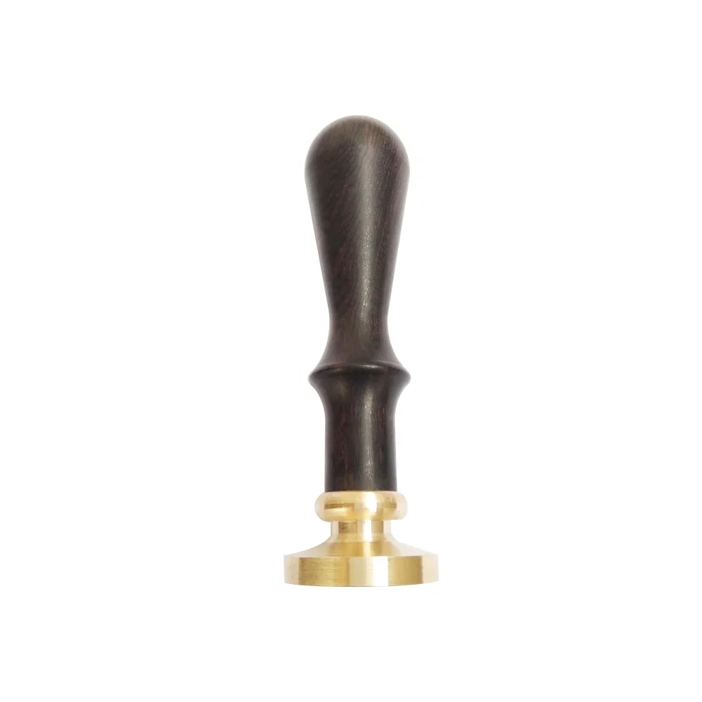 Blank or custom wax seal stamp brass heads + natural ebony handle