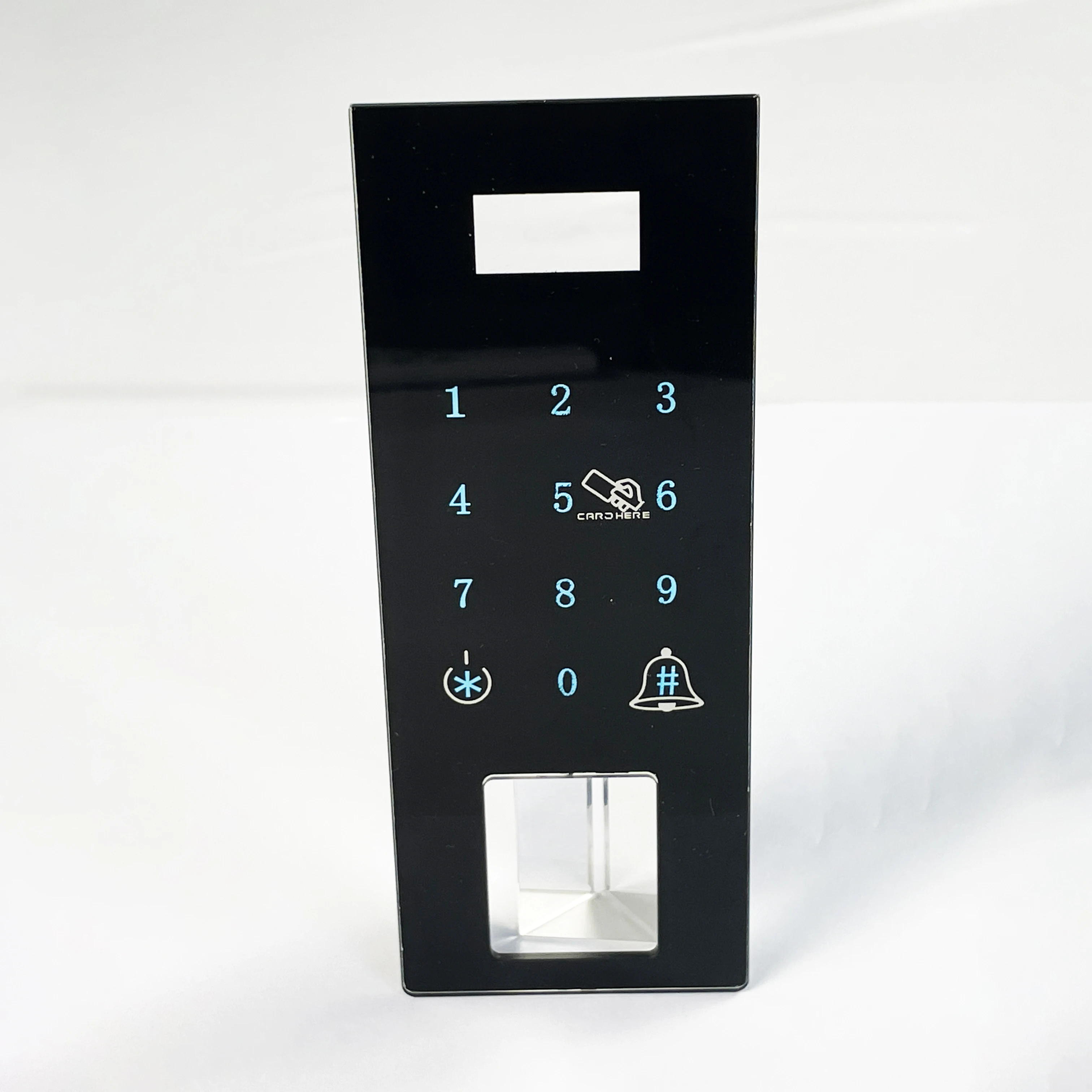 Custom Perforated Silkscreen Printing Electronic Door Lock Tempered Glass Panel Touch for Hotel