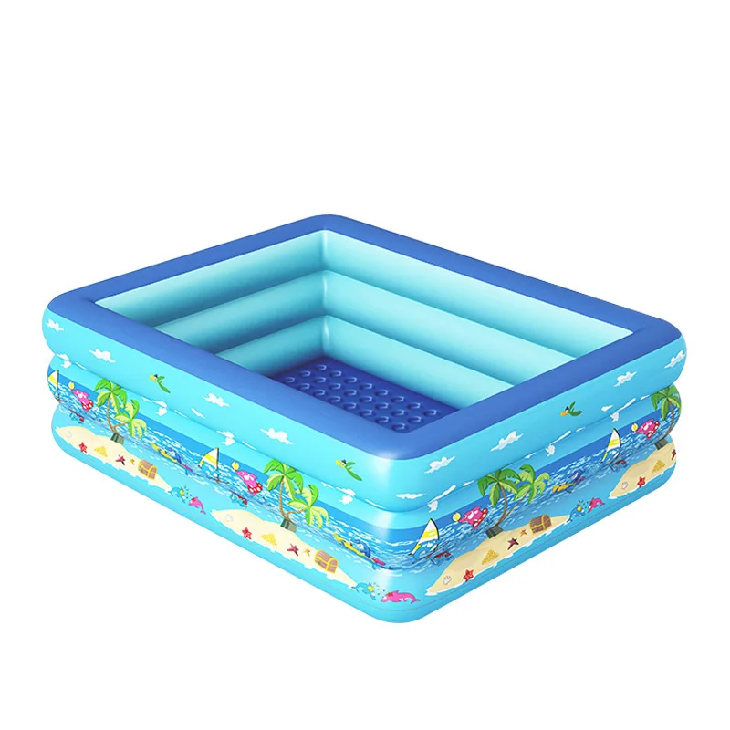 Summer Outdoor Portable There-rings Inflatable Family Size Swimming Pools