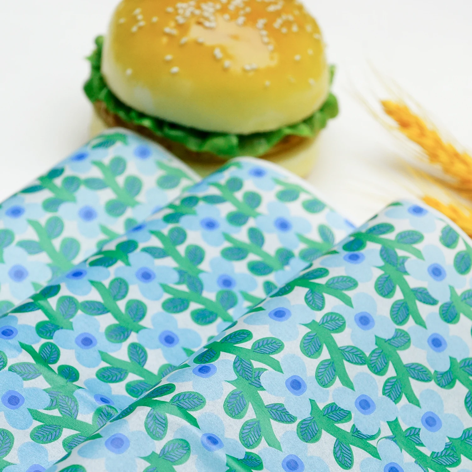 Custom Printed Greaseproof Burger Wrapper Paper For Food Burger Fired Chicken Fries