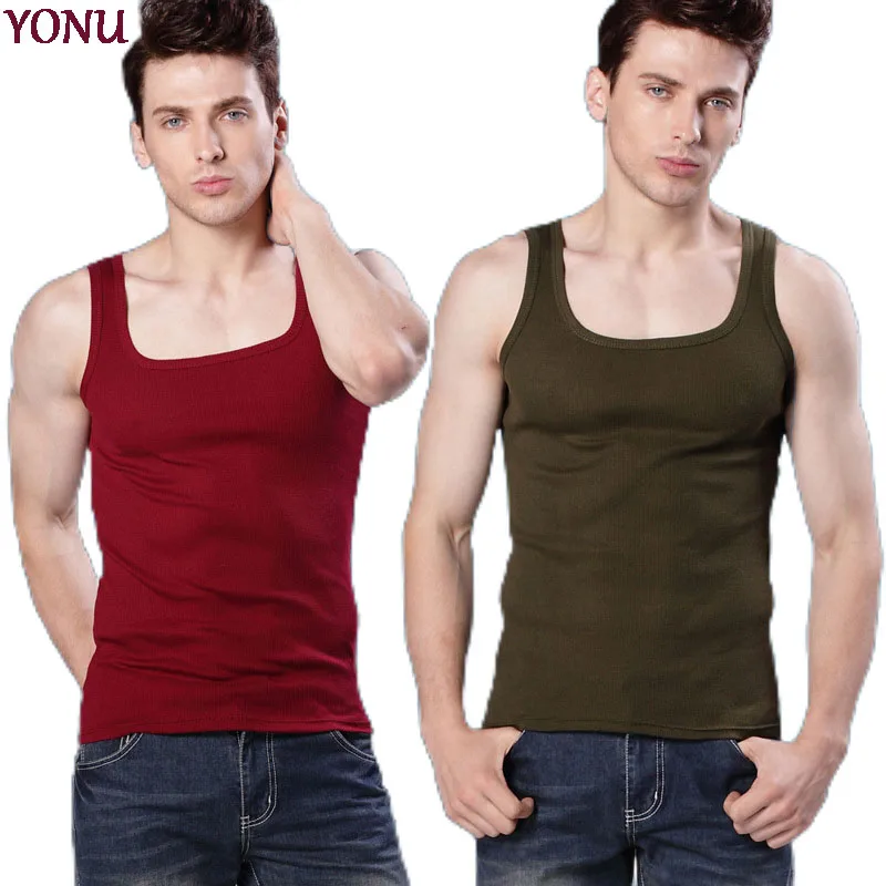 Прямая продажа с фабрики хлопковый летний мужской спортивный жилет без рукавов для фитнеса толстый топ квадратным вырезом