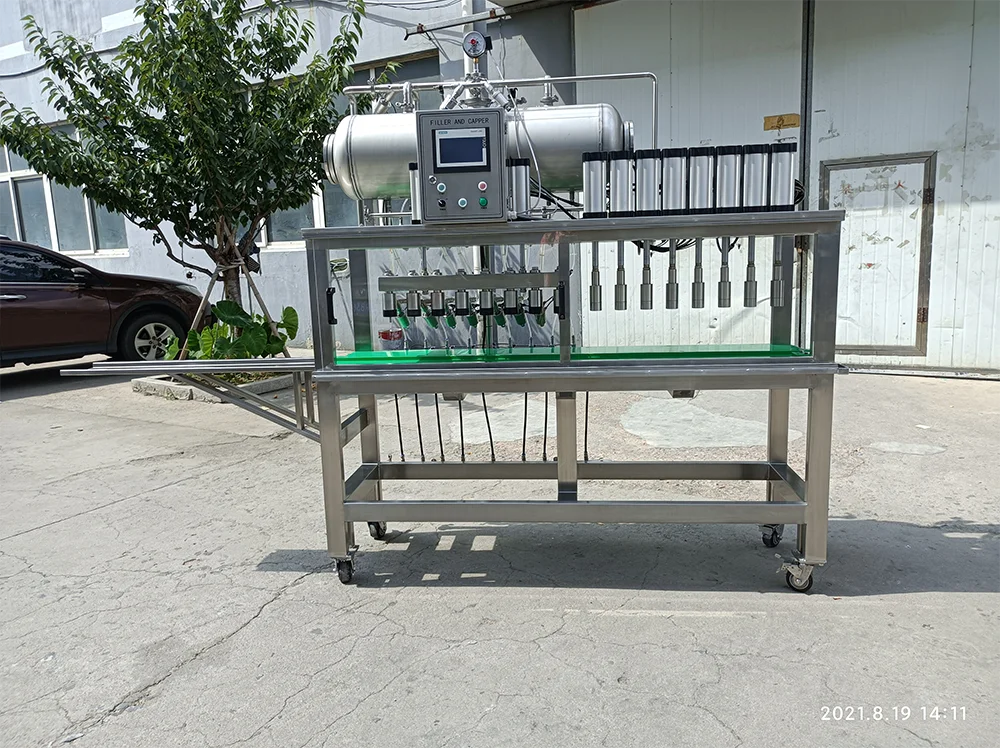 semi automatic 6-6-6  Beer bottle washing and filling and capping machine with CIP system