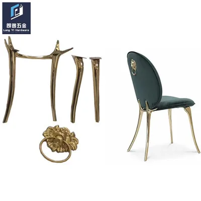 Luxury  Modern Style Chair legs Gold Brass Furniture Legs High Quality Furniture Accessories